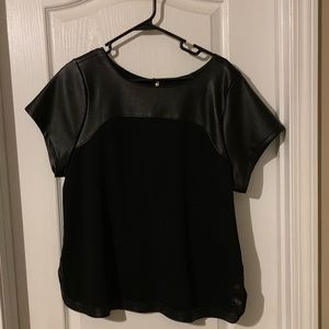 Lane Bryant leather trim top